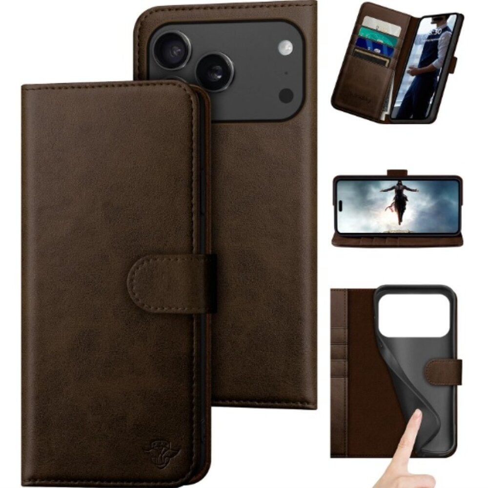DuckSky Compatible with iPhone 17 Pro Max 6.9" Genuine Leather Wallet